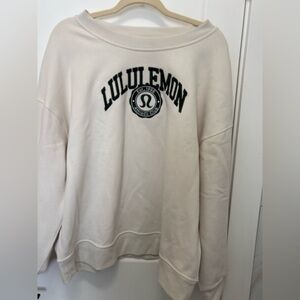 lululemon athletica Cream Sweatshirt with green logo